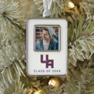University at Albany Initials Logo Silver Plated Framed Ornament