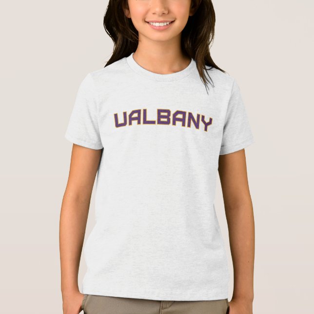 University at Albany Wordmark Tri-Blend Shirt (Front)