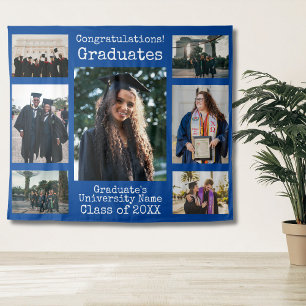 University Blue Congratulations Graduates Photo Tapestry