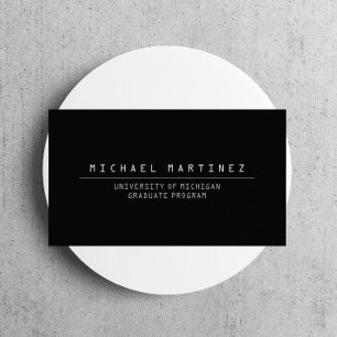 UNIVERSITY/COLLEGE STUDENT BLACK Business Card