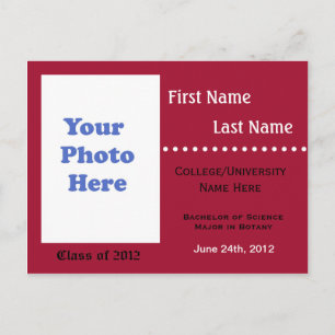 University graduation announcement invitation