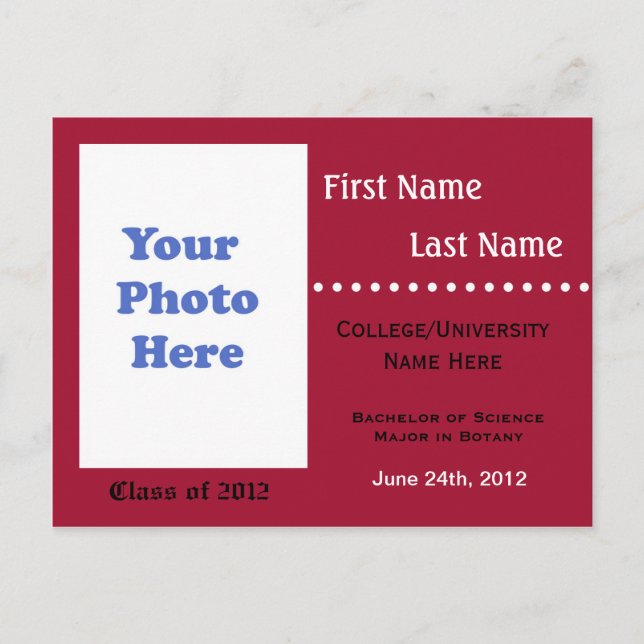 University graduation announcement invitation (Front)