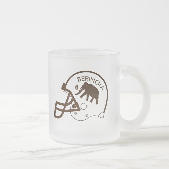 University of Beringia Football Helmet Frosted Glass Coffee Mug (Right)