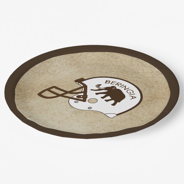 University of Beringia Football Helmet Paper Plate (Angled)