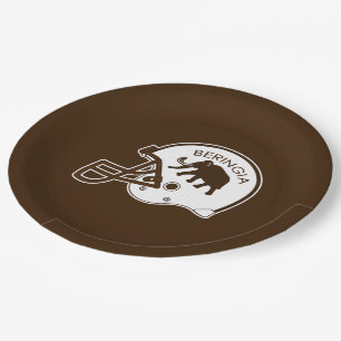 University of Beringia Football Helmet Paper Plate