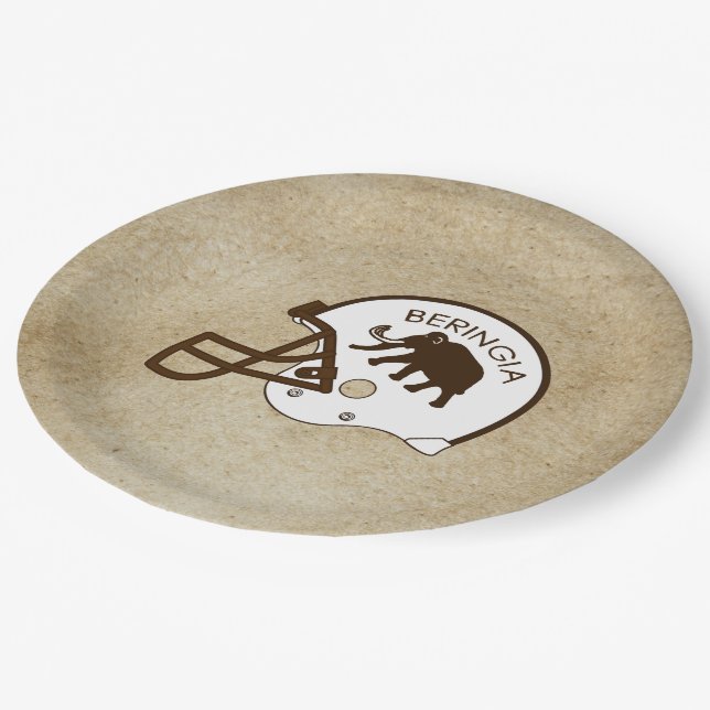 University of Beringia Football Helmet Paper Plate (Angled)