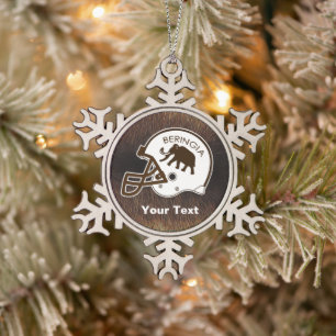 University of Beringia Football Snowflake Pewter Christmas Ornament