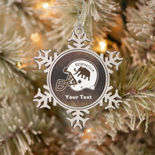 University of Beringia Football Snowflake Pewter Christmas Ornament (Tree)