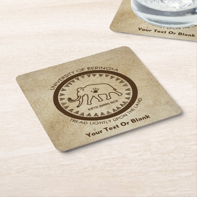 University of Beringia Mammoth Square Paper Coaster (Angled)