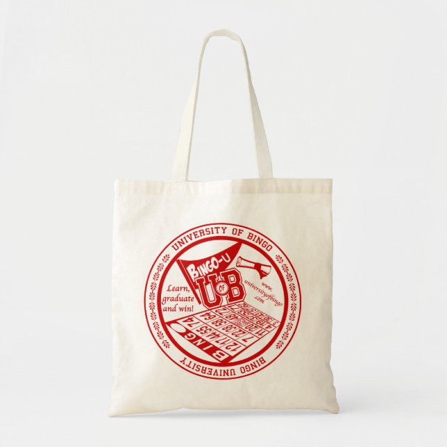 University Of Bingo red seal budget tote bag (Front)