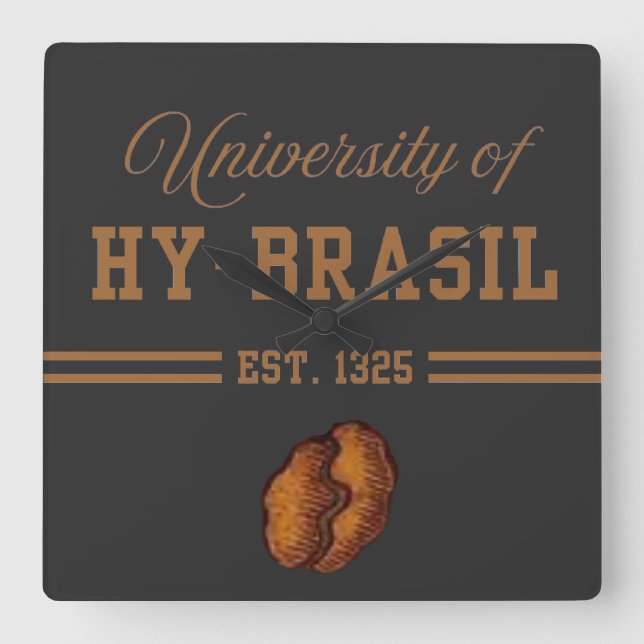 University of Hy-Brasil, Est. 1325 Square Wall Clock (Front)