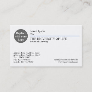University of Life - Blue Rule Business Card