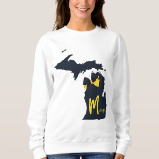 University of Michigan State Map Blue and Yellow Sweatshirt