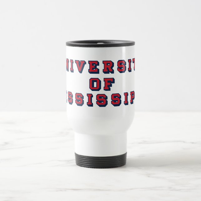 University of Mississippi | Block Type Travel Mug (Center)