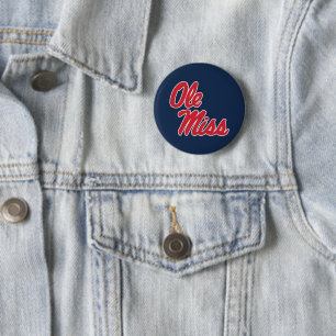 University of Mississippi   Ole Miss Script 6 Cm Round Badge