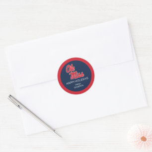 University of Mississippi   Ole Miss Script Classic Round Sticker