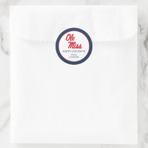 University of Mississippi   Ole Miss Script Classic Round Sticker
