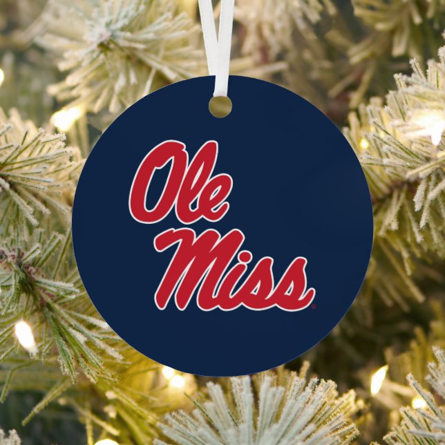 University of Mississippi | Ole Miss Script Metal Tree Decoration (Insitu)