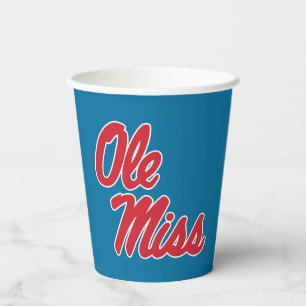 University of Mississippi   Ole Miss Script Paper Cups