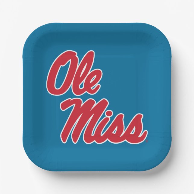University of Mississippi | Ole Miss Script Paper Plate (Front)