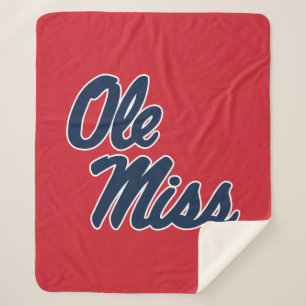 University of Mississippi   Ole Miss Script Sherpa Blanket