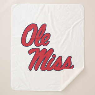 University of Mississippi   Ole Miss Script Sherpa Blanket