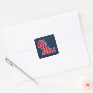 University of Mississippi   Ole Miss Script Square Sticker