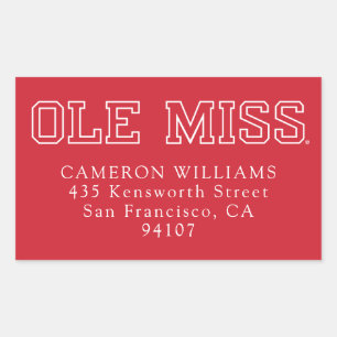 University of Mississippi Ole Miss Wordmark Rectangular Sticker