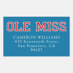 University of Mississippi   Ole Miss Wordmark Rectangular Sticker