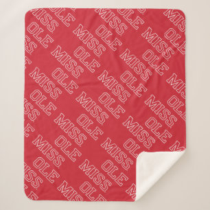 University of Mississippi   Ole Miss Wordmark Sherpa Blanket