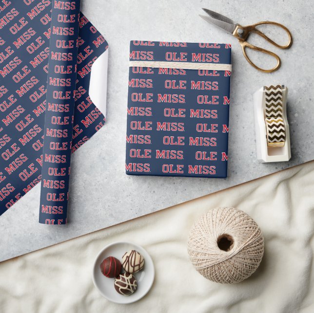 University of Mississippi | Ole Miss Wordmark Wrapping Paper (Crafts)