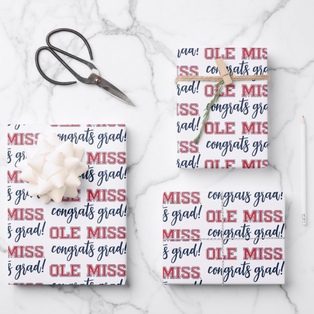University of Mississippi | Ole Miss Wordmark Wrapping Paper Sheet (Front)