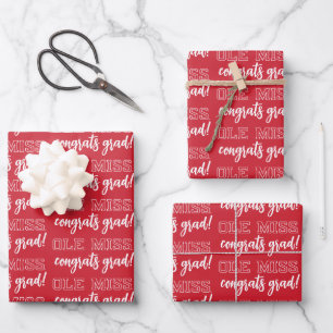 University of Mississippi   Ole Miss Wordmark Wrapping Paper Sheet