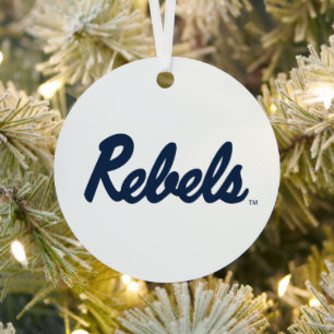 University of Mississippi   Rebels Script Metal Tree Decoration