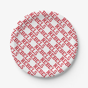 University of Mississippi   Rebels Wordmark Paper Plate