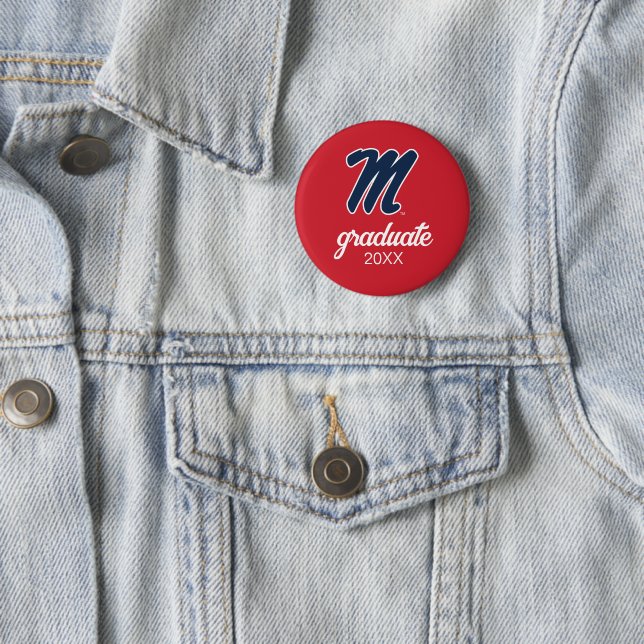 University of Mississippi | Script M 6 Cm Round Badge (In Situ)