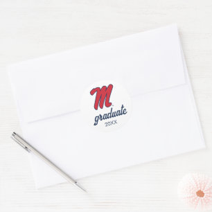 University of Mississippi   Script M Classic Round Sticker
