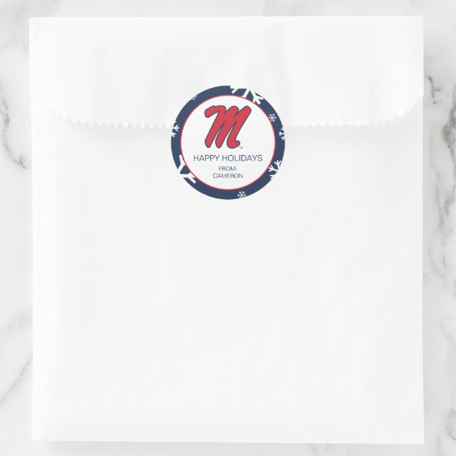 University of Mississippi | Script M Classic Round Sticker (Bag)
