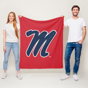 University of Mississippi   Script M Fleece Blanket
