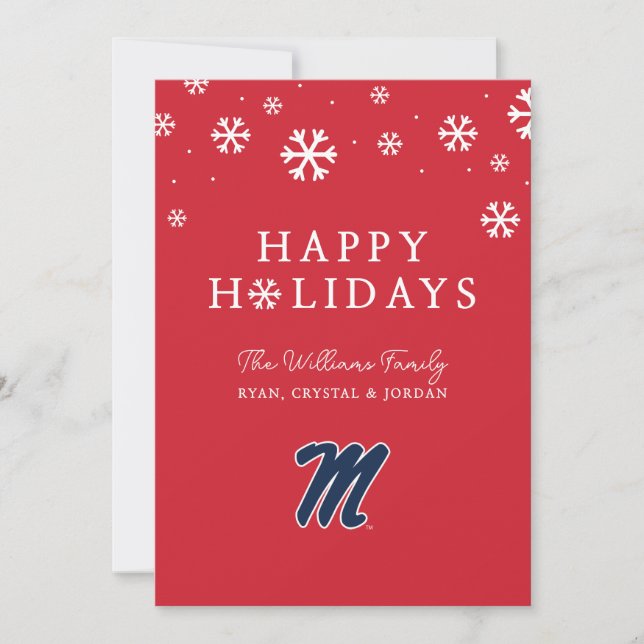 University of Mississippi | Script M Holiday Card (Front)