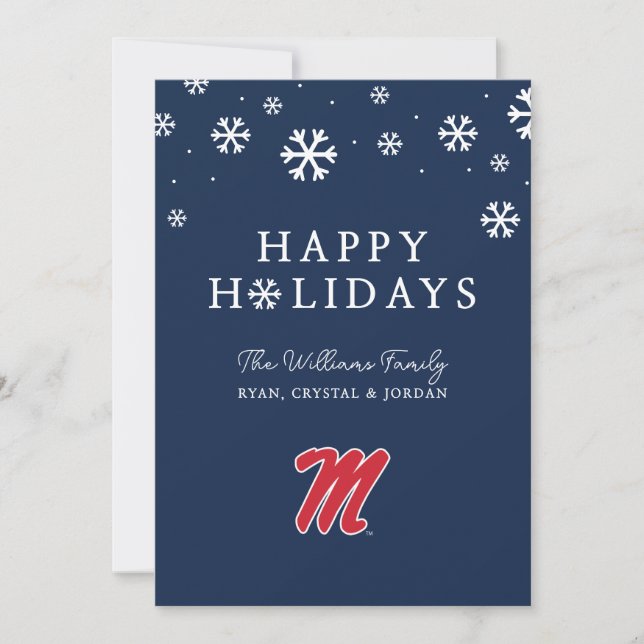University of Mississippi | Script M Holiday Card (Front)