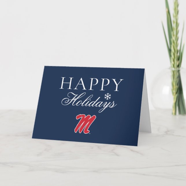 University of Mississippi | Script M Holiday Card (Front)