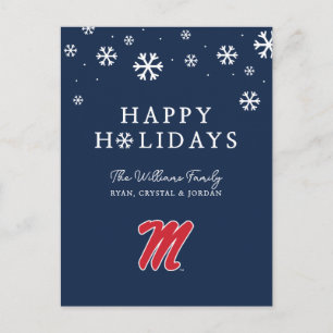 University of Mississippi Script M Holiday Postcard