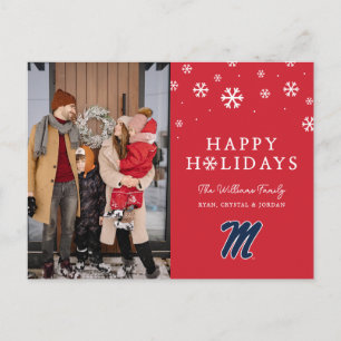 University of Mississippi Script M Holiday Postcard