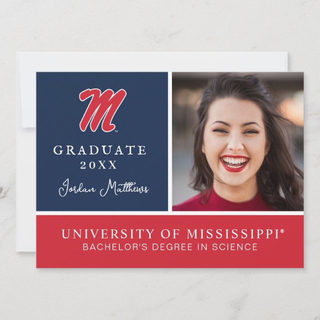 University of Mississippi | Script M Invitation (Front)