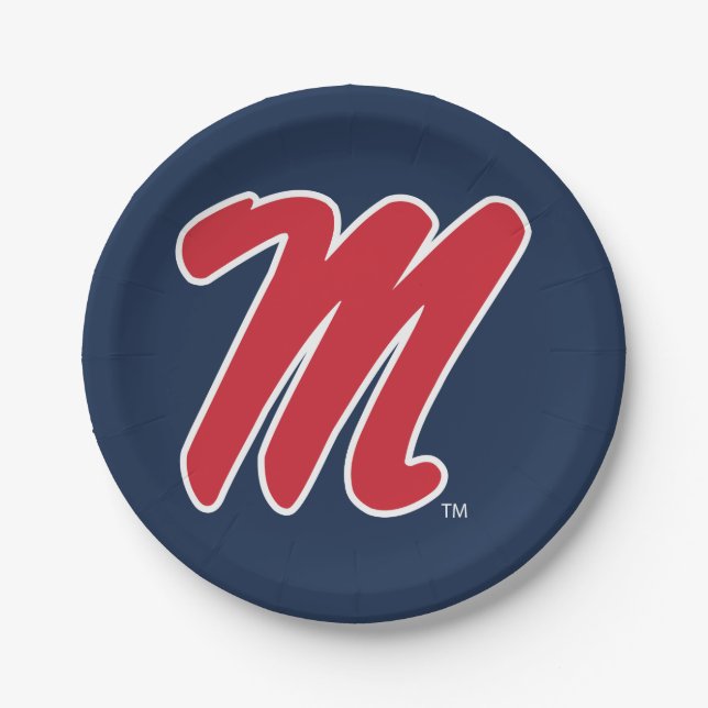 University of Mississippi | Script M Paper Plate (Front)