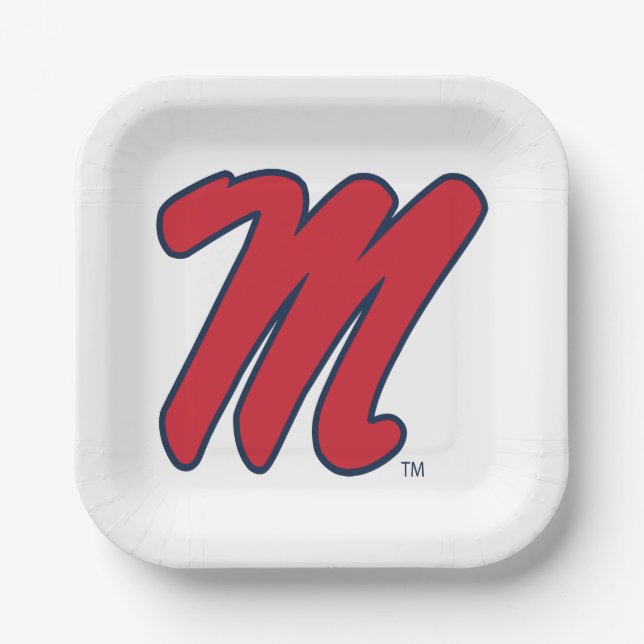 University of Mississippi | Script M Paper Plate (Front)