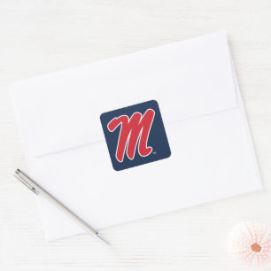 University of Mississippi   Script M Square Sticker