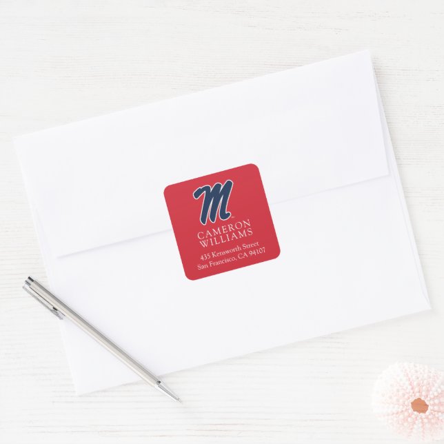 University of Mississippi | Script M Square Sticker (Envelope)