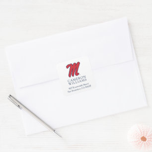 University of Mississippi   Script M Square Sticker
